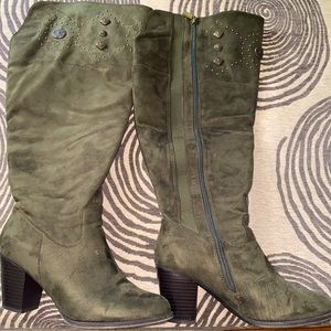 Green Knee High Boots (Wide Width)